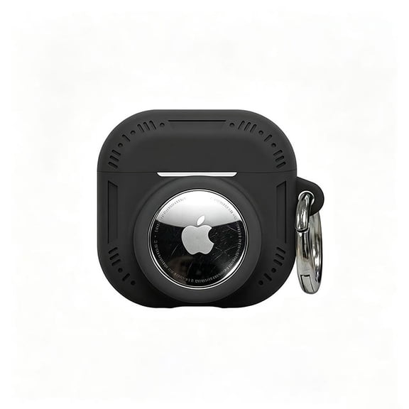 SENHAWK 2-in-1 Silicone AirPods Case with AirTag Holder, Shockproof Protective Cover with Keychain Carabiner, Washable Anti-Lost Earbuds Case Compatible with Apple AirPods 5 & AirTag