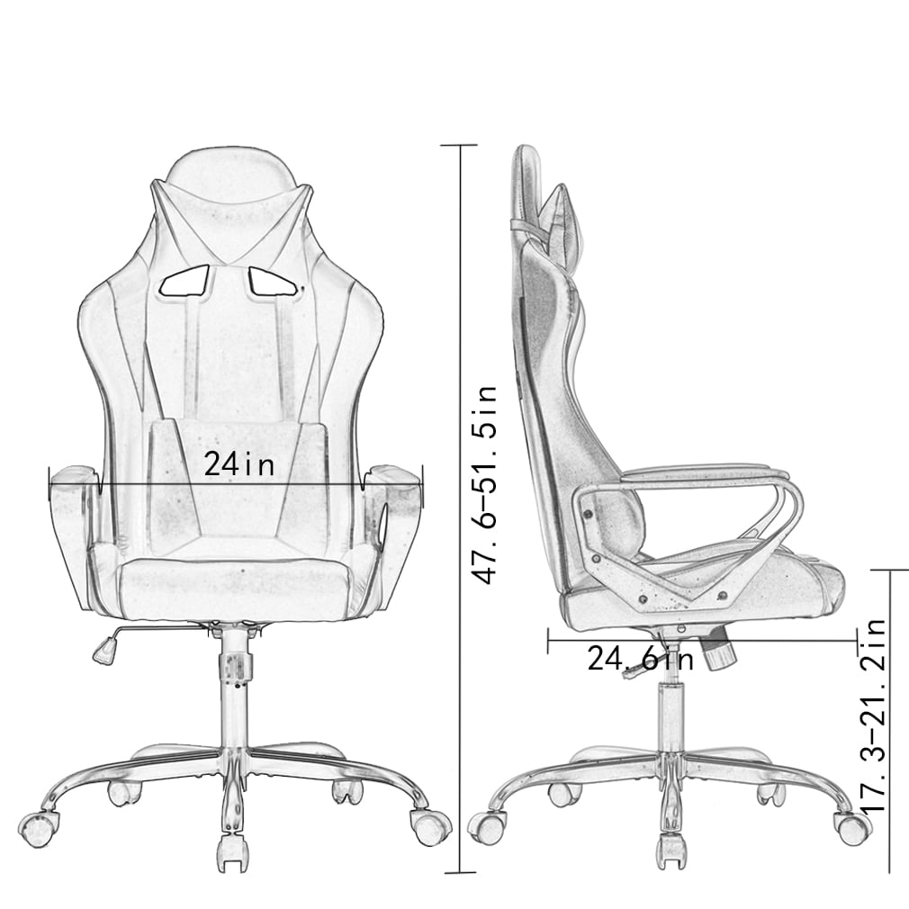 BestOffice Racing Style Gaming Chair with Adjustable Pillows and Reclining Backrest for Unisex Gamers(Camo)