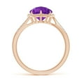 thumbnail image 2 of ANGARA Natural Five-Petal Flower 2 ct Amethyst Twisted Wire Halo Ring in 14K Rose Gold for Women (Size-8mm) | February Birthstone, Anniversary, Jewelry Gift for Women | Natural Amethyst Ring, 2 of 7
