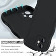 thumbnail image 3 of Compatible with iPhone 12 6.1" Wavy Edge Case, Cute Solid Color Curly Wave Shape Frame Design for Women Girls, Soft TPU Rubber Full-Body Shockproof Bumper Protection Phone Case, Black, 3 of 13