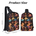 thumbnail image 2 of Chest Bag Dual Pocket 11.8×7.7×2.4in Waterproof Double-Pocket Large Capacity With No Inner Pouch Pockets And Double Drawstrings Saddlebrown Colorful Houndstooth Hand-Drawn Sketch_1, 2 of 8