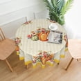 thumbnail image 2 of Thanksgiving Tablecloth Fall Pumpkin Tablecloth Round 60 Inch Washable Reusable Autumn Leaf Table Cloth for Home Parties Dinner Picnic Dining Kitchen Decor, 2 of 6