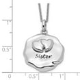 thumbnail image 4 of Auriga 925 Sterling Silver Rhodium-plated Antiqued For You My Sister. Necklace for Women 18", 4 of 6