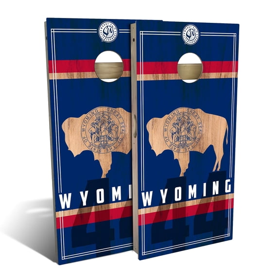 Skip's Garage | Wyoming State Flag 2.0 Cornhole Board Set | Includes Boards & Bags | Choose Your Size & Accessories