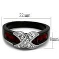 thumbnail image 2 of Womens Black Red Ring Anillo Para Mujer 316L Stainless Steel Ring with Top Grade Crystal in Siam Tuscania, 2 of 4