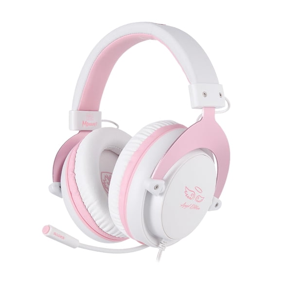 Auriculares para juegos USOTSO MPOWER Stereo para PS4, PC y móvil, color rosa