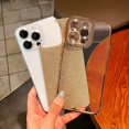 thumbnail image 4 of Compatible with iPhone 14 Pro Max Glitter Plating Case, Aesthetic Luxury Bling Sparkly Shiny Clear Case for Women Girls Camera Protection Shockproof Phone Case for iPhone 14 Pro Max(Gold), 4 of 11