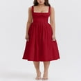 thumbnail image 2 of Robe Midi Sans Manches d'Été pour Femmes, Couleur Unie, Taille Haute, 2 of 5