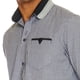 thumbnail image 4 of Camisa Hombre Formal Slim Fit Cuello Tejido Negro Cuadros negro M Incógnita 770189, 4 of 5