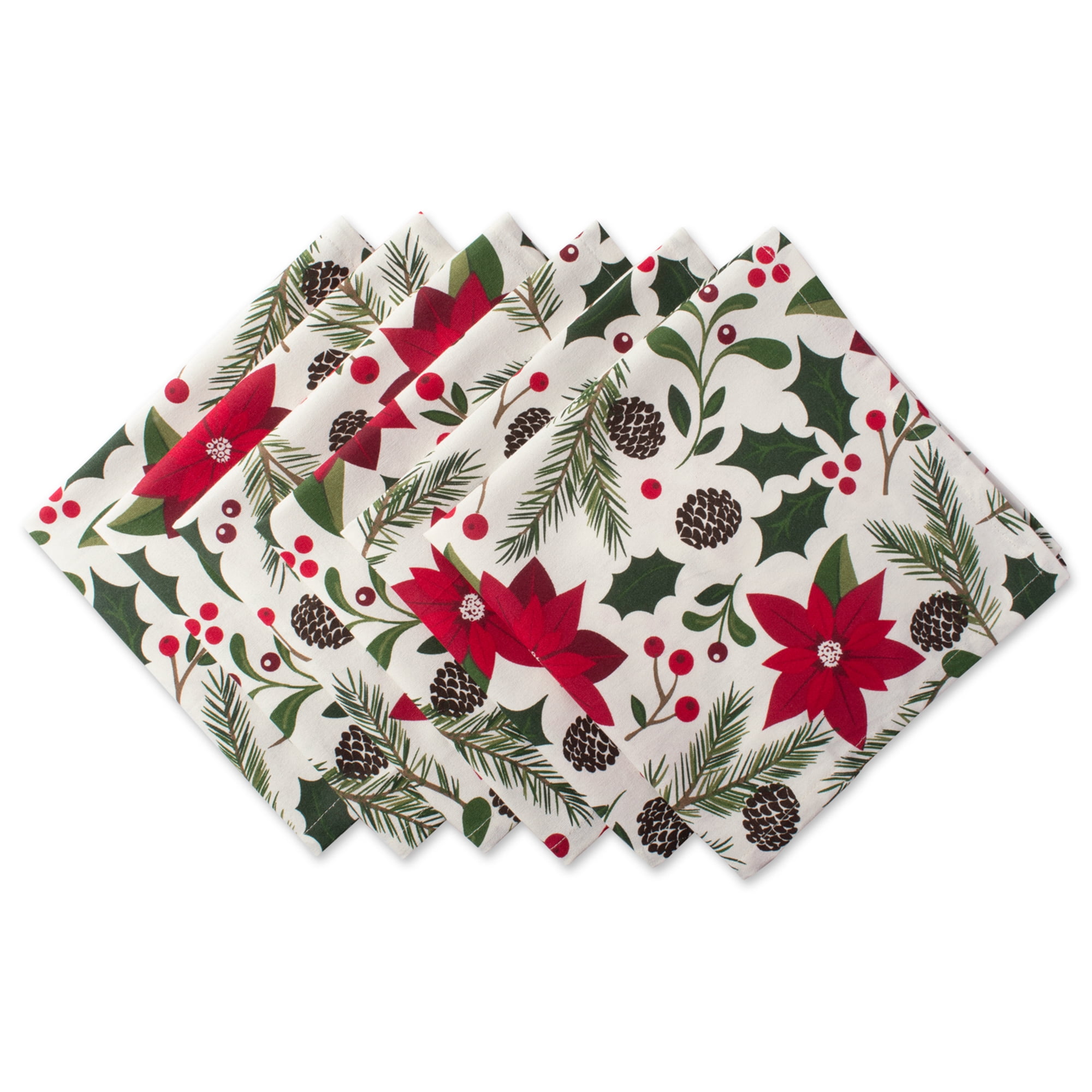 Painterly Poinsettia Flower Christmas Holiday Party Paper Beverage Napkins 