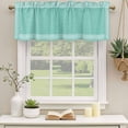 thumbnail image 3 of Bluish Green Retro Greek Key Valances for Windows, Decorative Rod Pocket Window Valance Curtains, Greece Ancient Rustic Geometric Short Curtain Drapes for Kitchen/Living Room, 2 Panels, 42" W x 12" L, 3 of 8