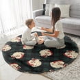 thumbnail image 3 of Green and Black Christmas Plaid Santa Pattern Round Blanket,Comfortable Soft Flannel Throw Blanket,All Season,Warm Lightweight Blankets for Sofa Bed Couch Living Room Chair 60"x60", 3 of 5