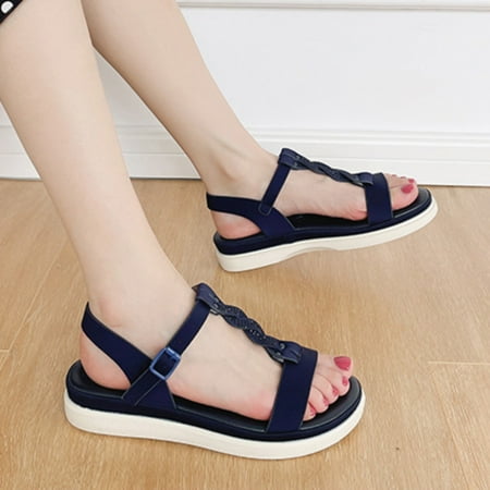 

Vedolay Casual Shoes Flat Women s Casual Open Toe Summer Beach Sandals Black 8
