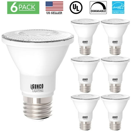 Sunco Lighting 6 Pack Par20 Led Light Bulb 7 Watt 50w Equivalent Sunco Lighting 6 Pack Par20 Led Light Bulb 7 Watt 50w Equivalent 3000k Kelvin