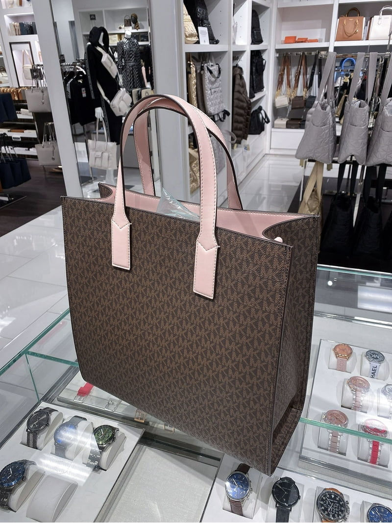 Michael Kors Kenly Large Top Zip MK Logo Signature PVC Tote