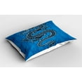 thumbnail image 2 of Ambesonne Dragon Pillow Sham 2 Pack, Year of the Dragon, 30"x20", Blue Black White, 2 of 3