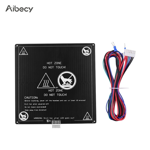 Lit chauffé en aluminium 12V Hotbed 220 * 220 * 3mm d'Aibecy avec le kit de plate-forme de lit chauffant en câble métallique pour Anet A8 A6 pièces d'imprimante 3D
