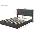 thumbnail image 2 of Queen Size Upholstered Platform Bed with Hydraulic Storage System,No Box Spring Needed, 2 of 7