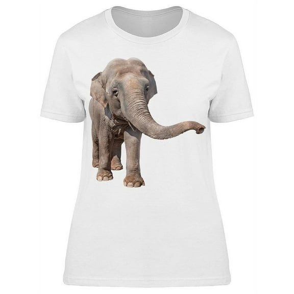 Moving Trunk Elephant Frontview T-Shirt Women -Image by Shutterstock, Female Medium