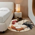 thumbnail image 2 of Round Rugs 4Ft, Vintage Rooster Round Area Rug Washable Indoor Throw Carpet, Spring Flower Farmhouse Animals Striped Soft Non Slip Circle Rug for Kitchen Nursery Room Home Decor Aesthetic, 2 of 8