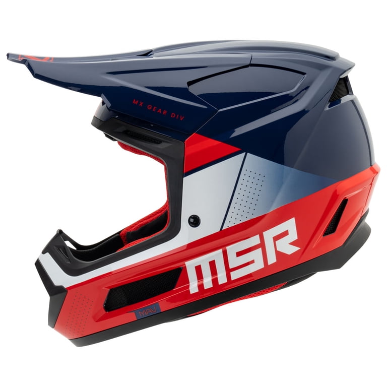 MSR Mav Sensor Dirt Bike Motocross Helmet w/ MIPS Large Blue/Red/White MSR Mav Sensor Dirt Bike Motocross Helmet w/ MIPS Large Blue/Red/White