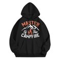 thumbnail image 2 of XIAOCHA Outdoor Hoodie For Adults Long Sleeve Graphic Print Camping Hooded Sweatshirt Daily Pullover Top, Black, Sizes L, 2 of 3