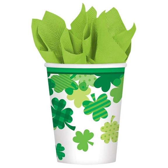 St. Patrick's Day Blooming Shamrocks 9 oz Paper Cups