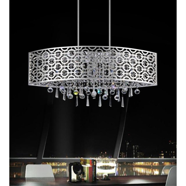 CWI Lighting 5 Light Drum Shade Chandelier with Chrome finish
