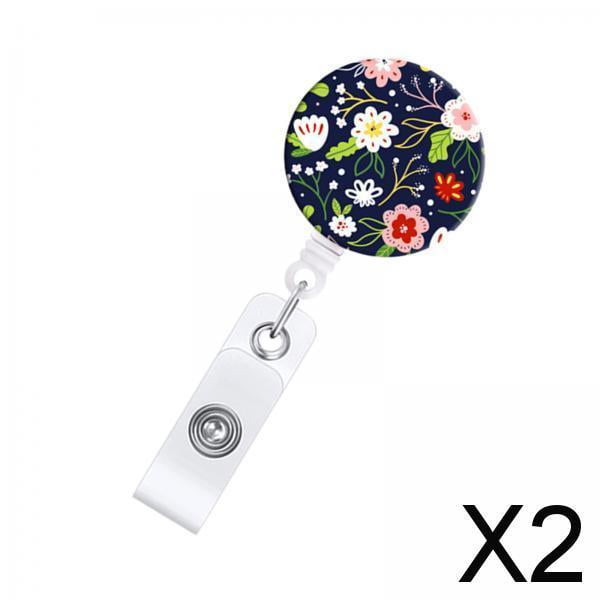 2x Portatarjetas Retráctil, Clip para Placa con Nombre de Identificación, Accesorio Práctico con Clip de , Clips para Insignia de Enfermería 2 piezas