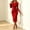 Red, variant on Blmnix Bodycon Women Dress Bandage Tea Party Elegant Dresses Petticoat Black Boat Neck Long Sleeve Cocktail-Length Adjustable Waist Summer Dress for Women L