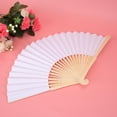 thumbnail image 4 of VIFERR Fan Hand 5pcs Folding Bamboo Hand Fan Summer Hot Day Foldable Fan Prop Decoration(White), 4 of 8