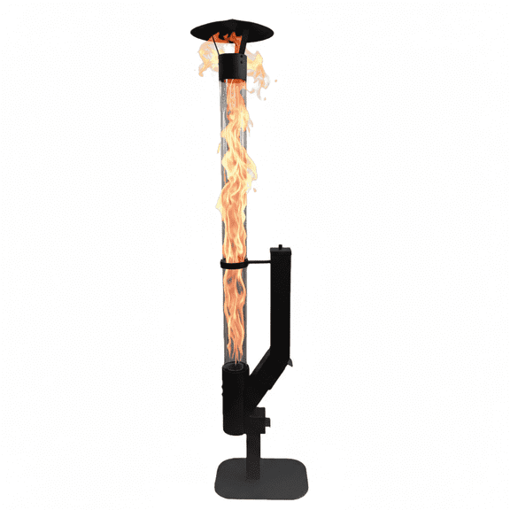 Onail 70" Pellet Patio Heater, 5kW Outdoor Vertical Fire Tower with Heavy-Duty Carbon Steel, All-Weather Rain Cap & Pull-Out Ash Tray, Black