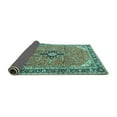 thumbnail image 2 of Ahgly Company Indoor Square Medallion Turquoise Blue Traditional Area Rugs, 5' Square, 2 of 4