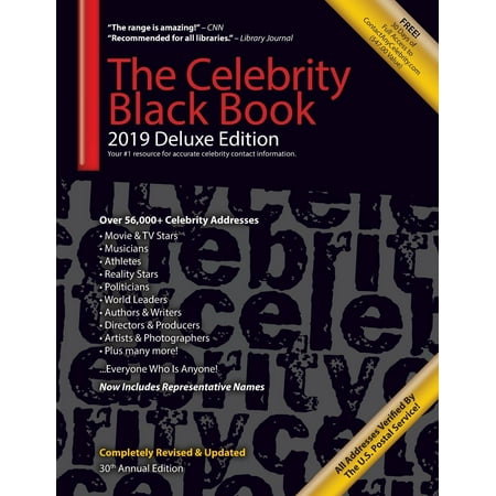 The Celebrity Black Book 2019 (Deluxe Edition) : Over 56,000+ Verified Celebrity Addresses for Autographs & Memorabilia, Nonprofit Fundraising, Celebrity Endorsements, Free Publicity, Pr/Public Relations, Small Business Sales/Marketing &