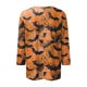 thumbnail image 5 of Camisa de manga larga con temática de Halloween para mujer: blusa informal con estampado de murciélagos y lunas para las festividades de otoño, 5 of 5