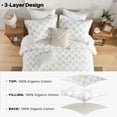 thumbnail image 6 of Bedduvit White Floral Queen Quilt - 100% Organic Cotton Reversible Quilt Queen Size, Elegant French Girls Women Gift, Lightweight Quilted Bedspread Bedding Set, Spring All Season Comforter, 98"x90", 6 of 12