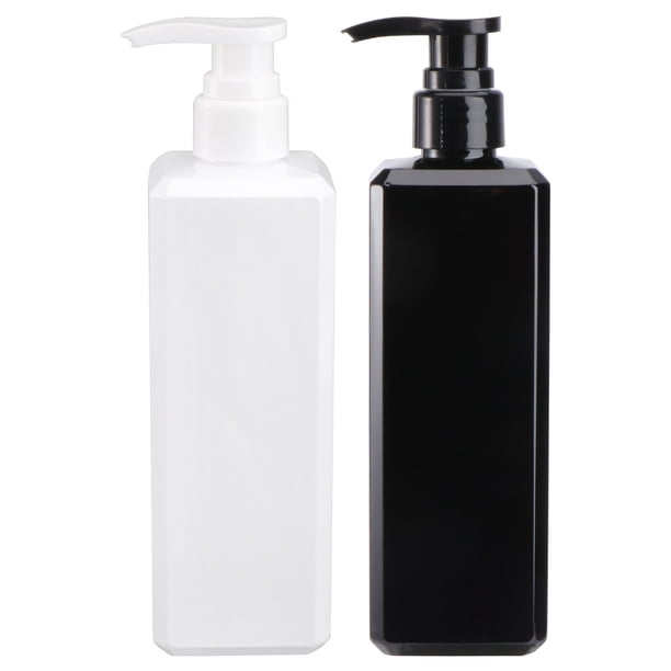 EeaseMX botellas de jabón líquido, champú, loción, dispensador de gel de ducha, contenedor vacío de 500 ml, color negro y blanco.