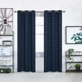 thumbnail image 3 of Deconovo Gold Diamond Foil Print Blackout Curtains for Living Room, 42x54 Inches, 2 Panels(Navy Blue), 3 of 7