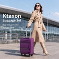 thumbnail image 2 of Ktaxon 20" Carry-on Luggage Softside Suitcases Oragnizer Bag with 360° Spinner Wheels Lightweight Travel Suitcase, Purple, 2 of 15