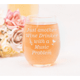 thumbnail image 2 of C&M Personal Gifts 17 oz Just Another Wine Drinker with a Music Problem Stemless Wine Glass - Funny Music Themed Gift, 2 of 5