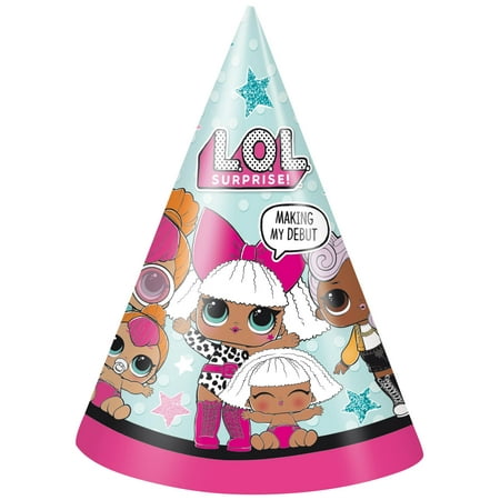 LOL Surprise Party Supplies 8 Party Hats