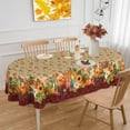 thumbnail image 1 of Fall Tablecloth Oval 52 x 70 Inch, Autumn Pumpkin Thanksgiving Harvest Table Cloth Oval Fall Tablecloth, 1 of 6
