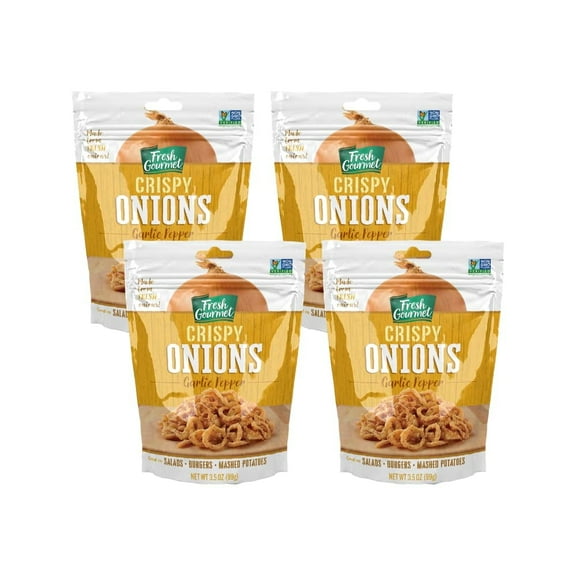 Fresh Gourmet Crispy Onion Garlic Pepper, 3.5 oz (Pack of 4)