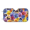 thumbnail image 7 of Picia The Garden Tricolor Pansy Flower Curved Windshield Sunshade Accordion Folding Style Auto Shade for Car Truck SUV Van Blocks UV Ray Sun Visor Protector -Medium, 7 of 7