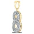 thumbnail image 2 of 10kt Yellow Gold Mens Round Diamond Number 8 Charm Pendant 1/2 Cttw, 2 of 2