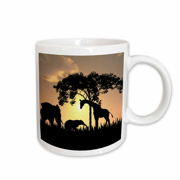 3drose, African Safari Silhouette, 15oz Mug