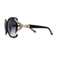 thumbnail image 3 of Womens Rhinestone Bling Ribbon Arm Butterfly Plastic Sunglasses Black Smoke, 3 of 4