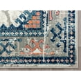 thumbnail image 3 of Abani Porto Collection 3' x 5' Blue Orange Tribal Turkish Medallion Area Rug, 3 of 5
