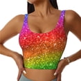 thumbnail image 2 of Uemuo Colorful Glitter Pattern Women's Sports Bra - High Impact Support, Breathable, and Comfortable Athletic Bra for Running, Yoga, and Workouts, 2 of 9