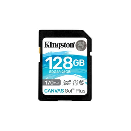 UPC: 0740617301458 | Kingston 128GB SDXC Canvas Go Plus 170MB/s Read UHS-I Class 10 UHS-I U3 V30 Memory Card SDG3/128GB